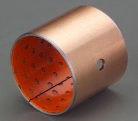 Red Bronze Polymer Plain Bearings , Tin / Copper Plated Split Steel Bushing Better Performance